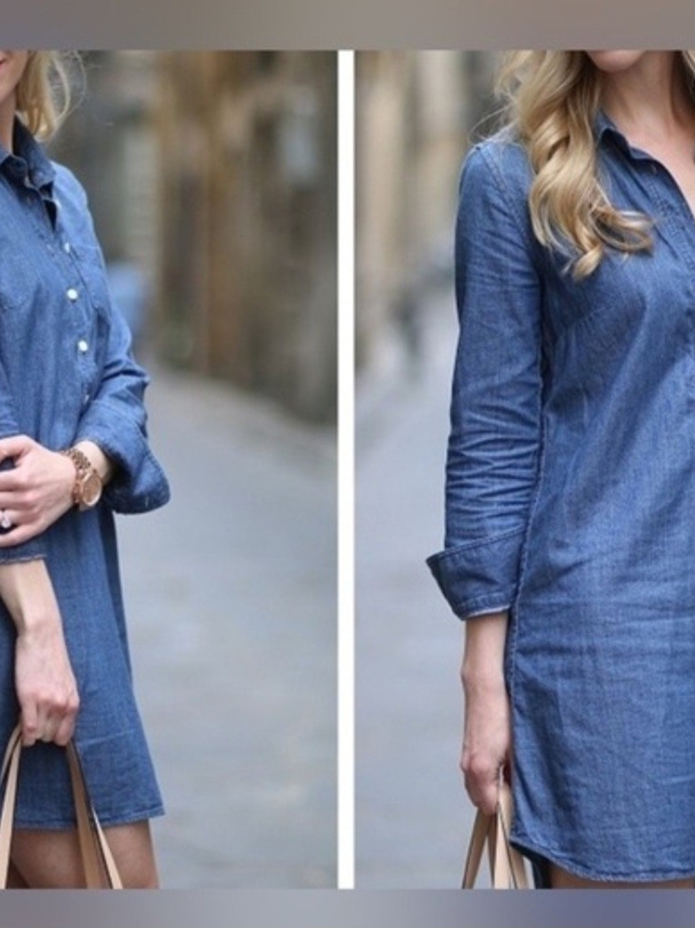 Madewell NWT Blue Long-Sleeve Denim Shirt Dress